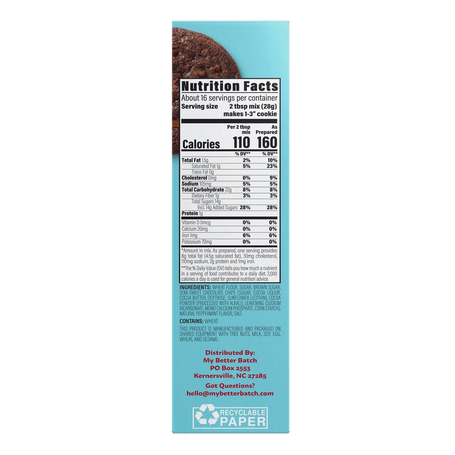 Chocolate Peppermint Cookie Mix