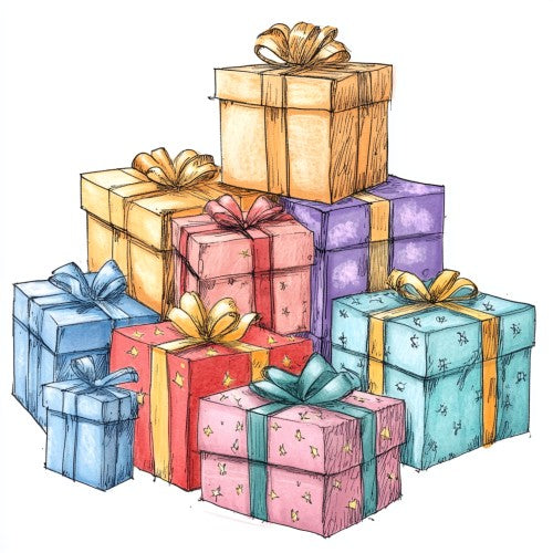 Wrapped gifts for bakers, ready to be opened.