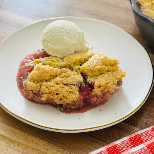 Strawberry Cobbler with Sugar Cookie Crust